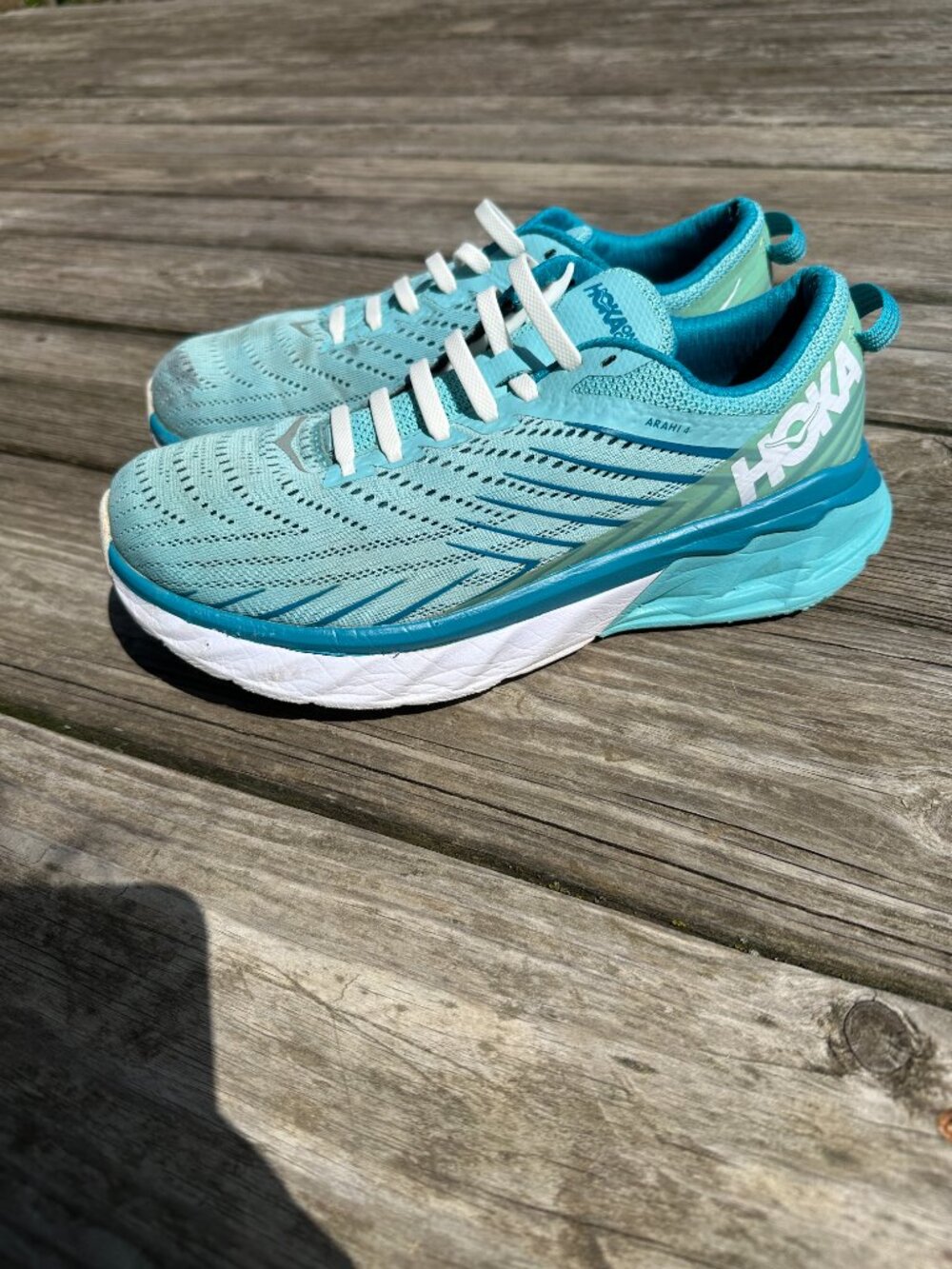 Hoka Arahi 4 Running Shoes Womens Size 8.5 D Blue Sneakers Tennis Shoes Wide - Picture 4 of 11